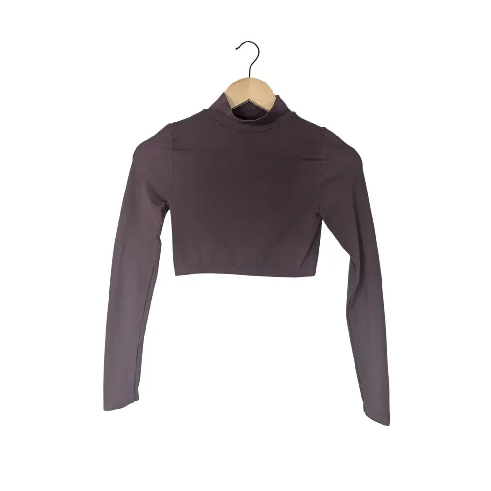Free People Intimately Free Super Crop Seamless Long Sleeve Mock Neck Top